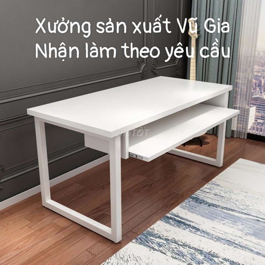 Bàn làm việc có hộc để organ dài 1m4