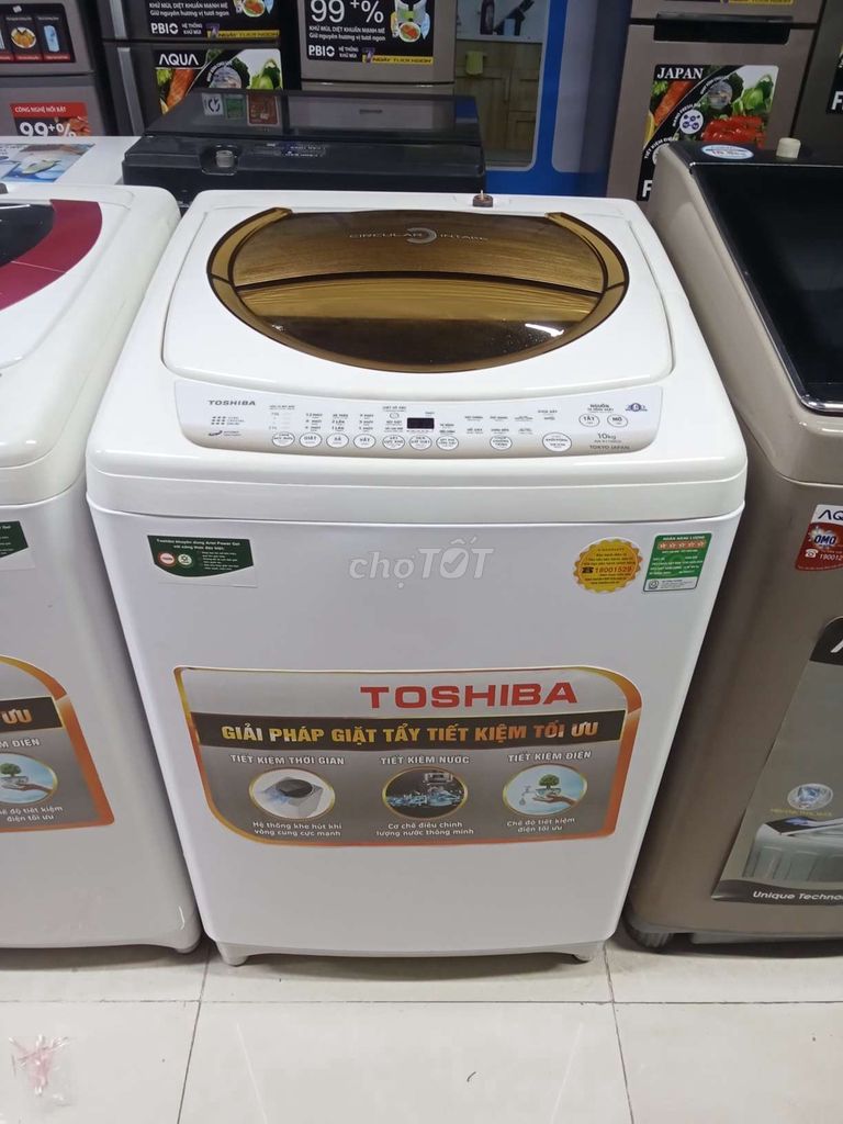 Máy giặt Toshiba 10kg cửa trên. Mua bán Máy giặt tại Huyện Long Thành Đồng Nai được đăng bởi Điện Máy Thanh Lý hình 1