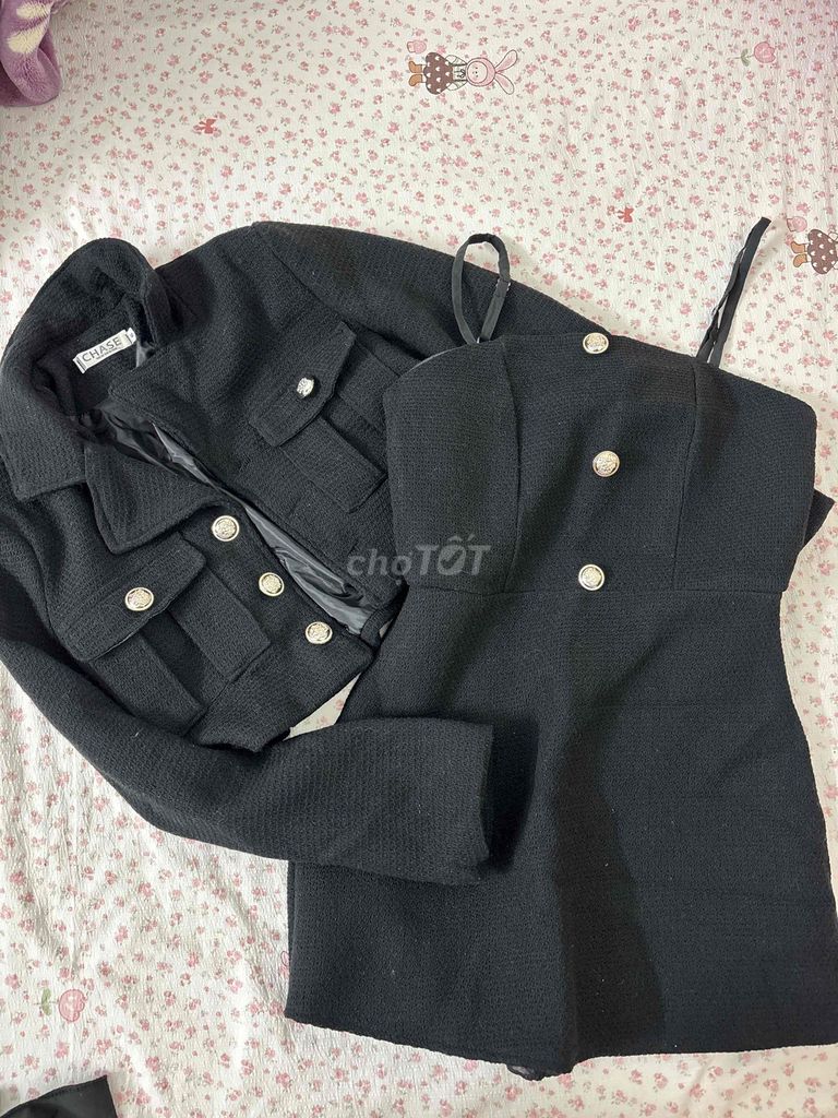 Set dạ nữ đen. Mua bán Quần áo tại Huyện Phúc Thọ Hà Nội được đăng bởi Thu Trang Nguyễn hình 1