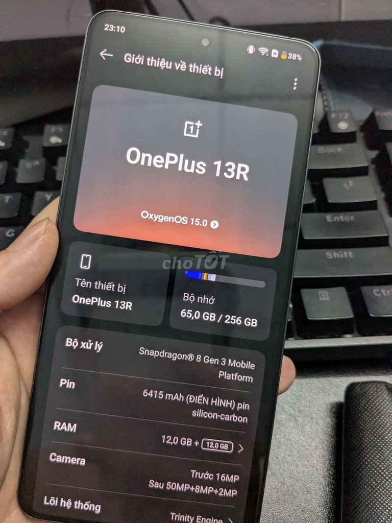 OnePlus 13R 256GB Đen. Mua bán Điện thoại tại Quận 8 Tp Hồ Chí Minh được đăng bởi duc hình 1