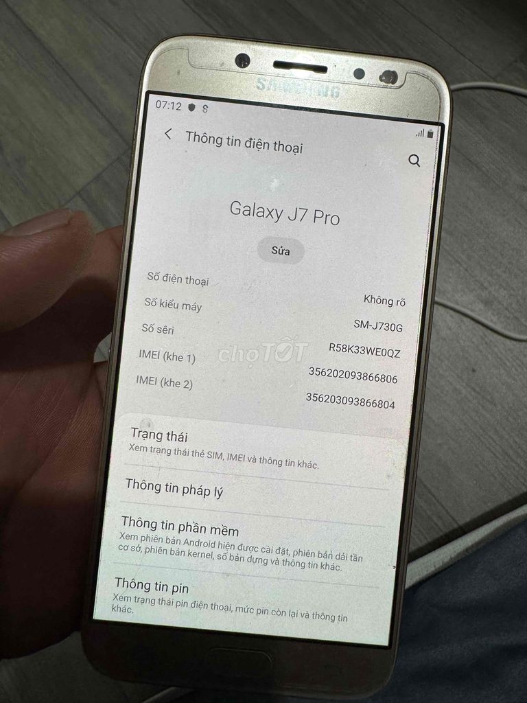 Samsung Galaxy J7 Pro 32GB Vàng. Mua bán Điện thoại tại Quận 8 Tp Hồ Chí Minh được đăng bởi Trung Hiếu hình 1