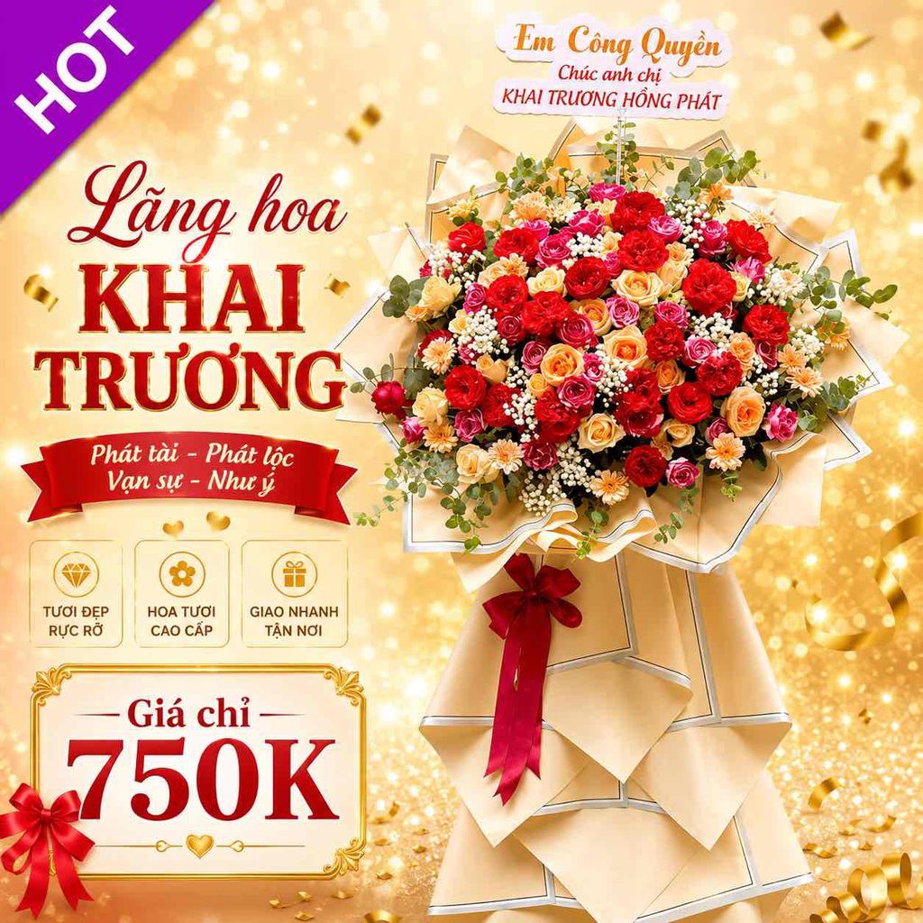 Lẵng hoa khai trương Cao cấp nổi bật Hoa tươi. Mua bán Cây cảnh, đồ trang trí tại Huyện Tiên Du Bắc Ninh được đăng bởi TRUNG TÂM TỔ CHỨC DỊCH VỤ CƯỚI HỎI TRỌN GÓI DUYÊN GẤM hình 1
