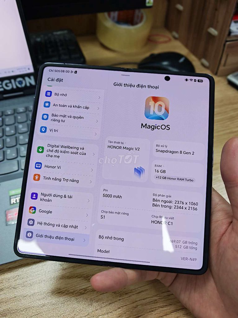 Honor Magic V2 QT 16GB/512GB nứt kính. Mua bán Điện thoại tại Quận Bắc Từ Liêm Hà Nội được đăng bởi Đỗ Văn Chung hình 1