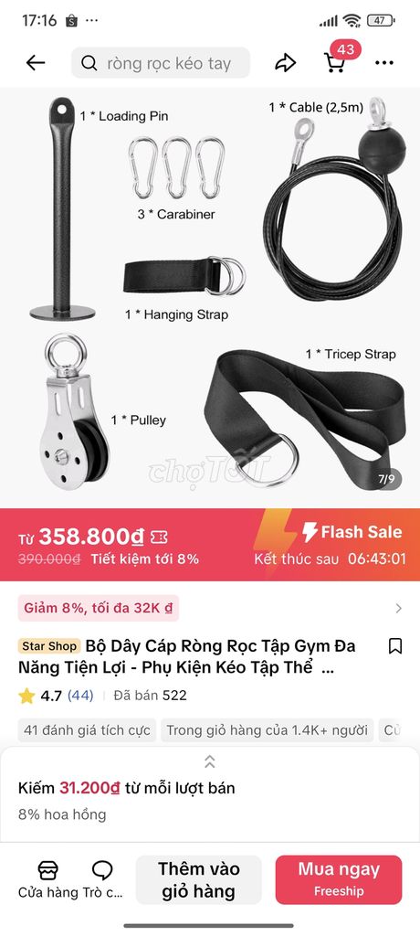 Dây kéo cáp tập gym tại nhà
