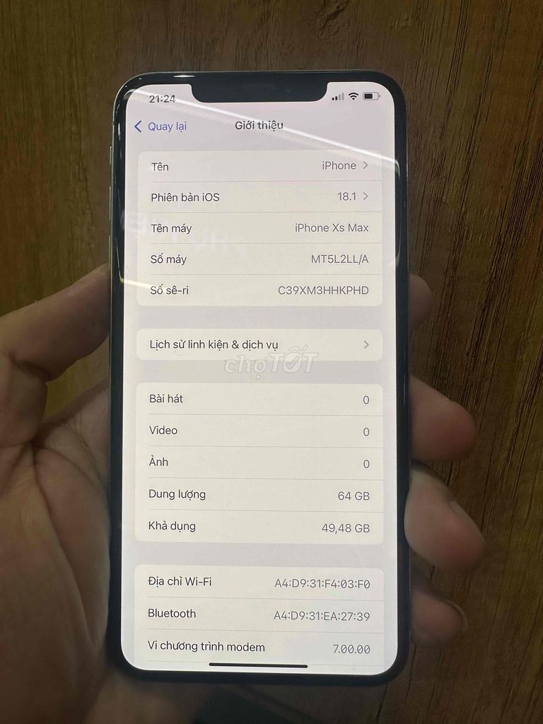 Apple iPhone Xs Max 64GB Bạc. Mua bán Điện thoại tại Quận Đống Đa Hà Nội được đăng bởi Khôi Đỗ hình 1