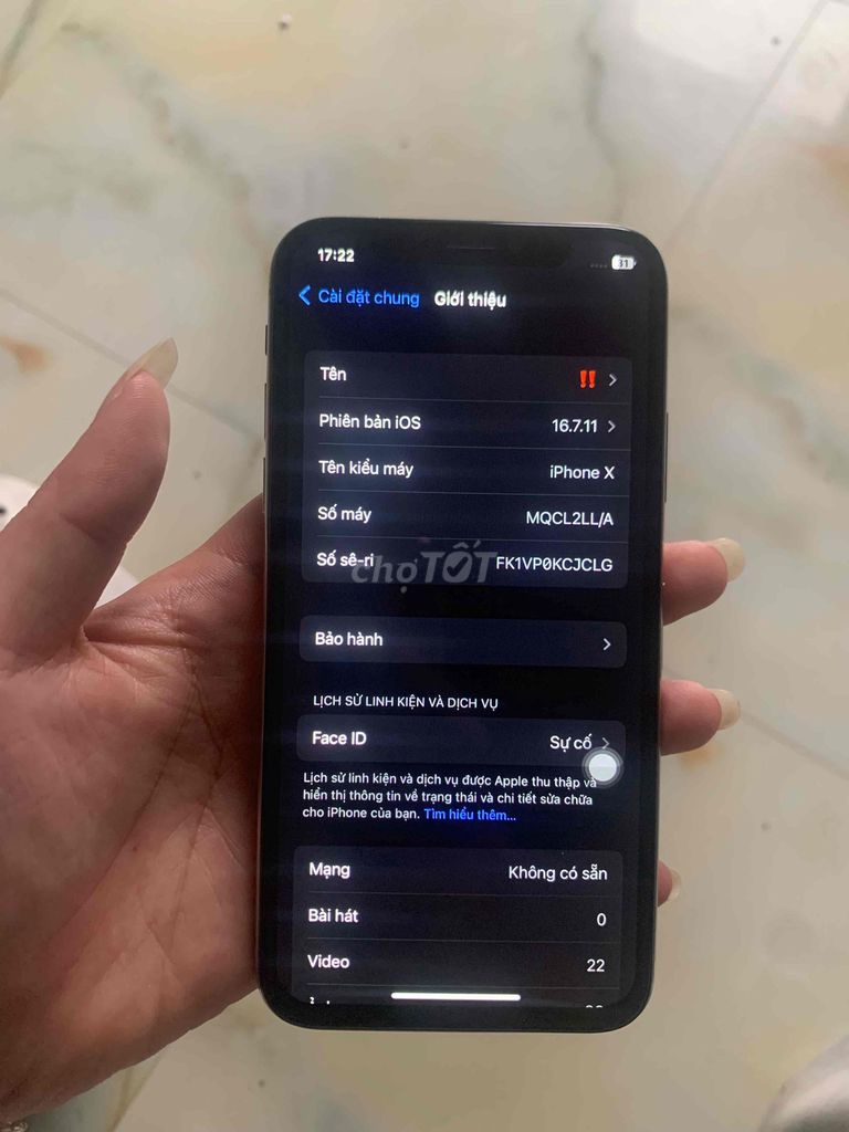 Apple iPhone X Trắng Mất Face ID. Mua bán Điện thoại tại Huyện Yên Định Thanh Hóa được đăng bởi Thao Van hình 1