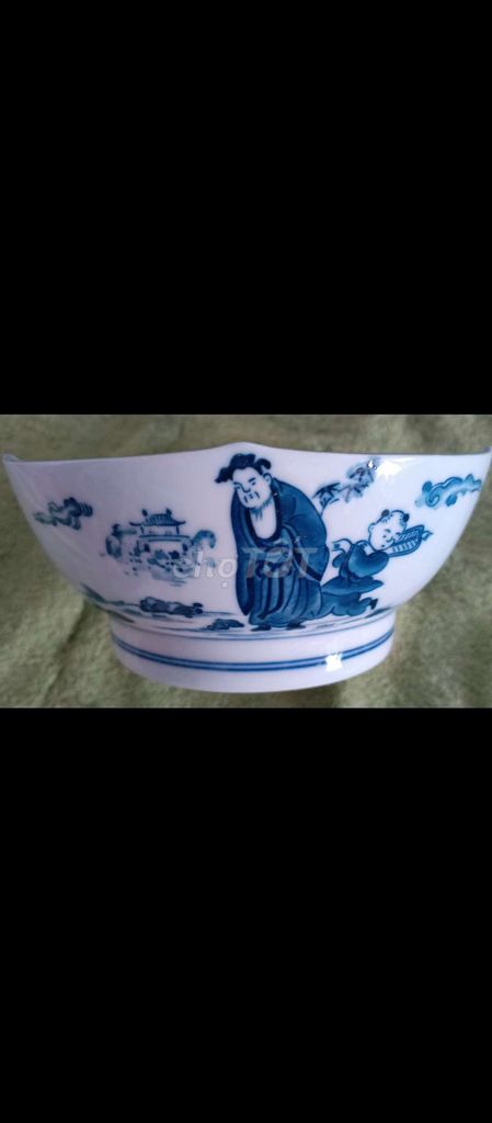 Tô sứ Trắng, xanh Hoa khẩu vẽ tay 16cm. Mua bán Dụng cụ nhà bếp tại Quận 8 Tp Hồ Chí Minh được đăng bởi Nguyễn Nam Đức Khuê  hình 1