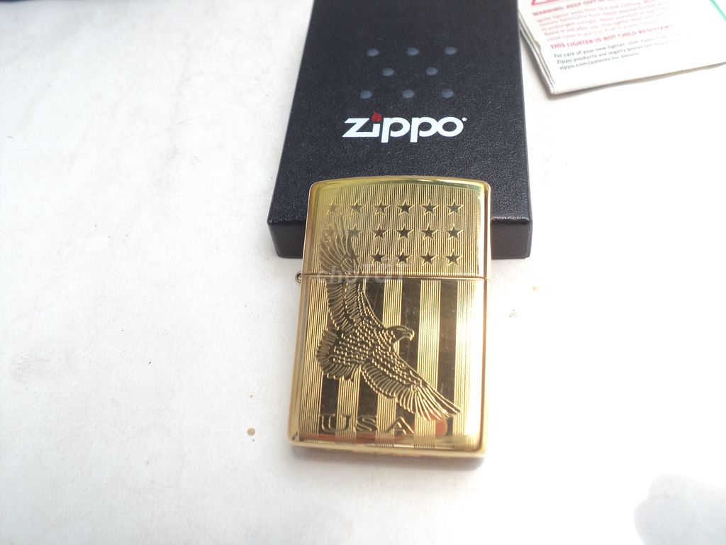 Zippo USA ' Hiếm, Đồng Khối ' 2 BIỂU TƯỢNG NƯỚC MỸ