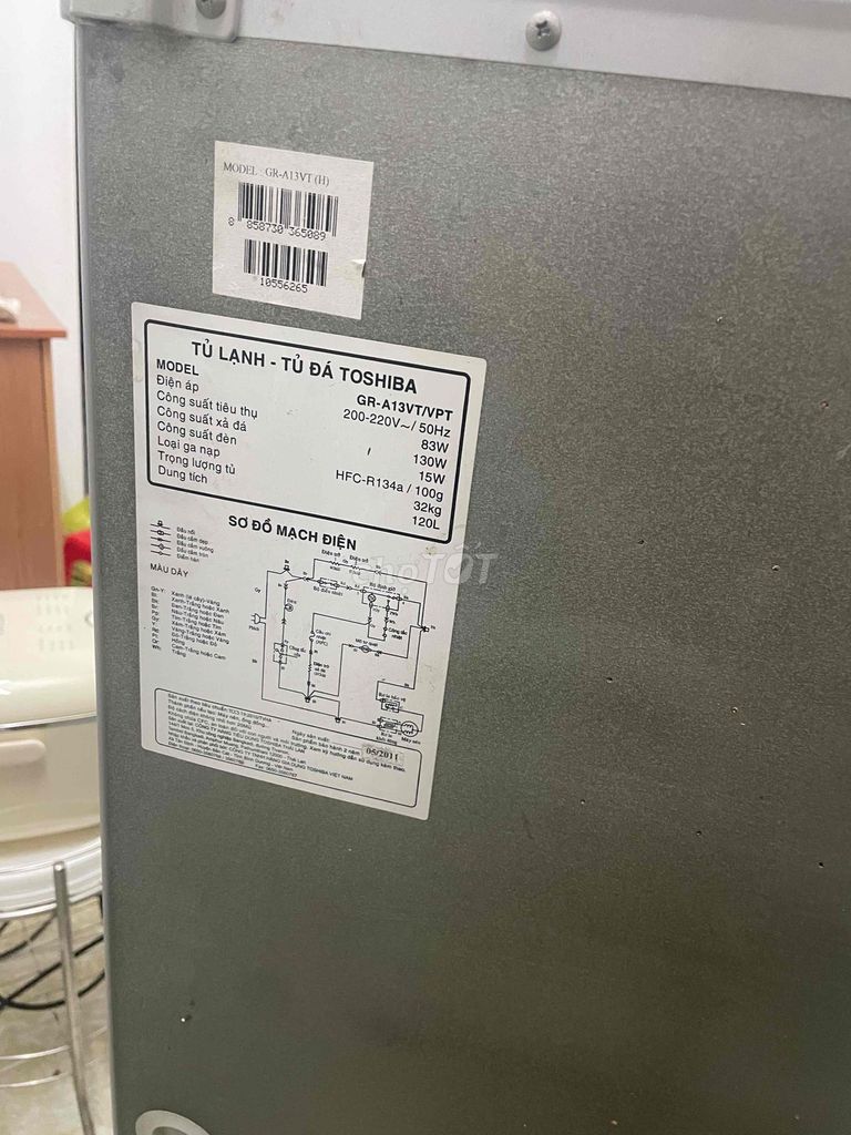 Tủ lạnh Toshiba GR-A13VT/VPT 120L Xám. Mua bán Tủ lạnh tại Huyện Kiến Thuỵ Hải Phòng được đăng bởi Tuấn Tú hình 1