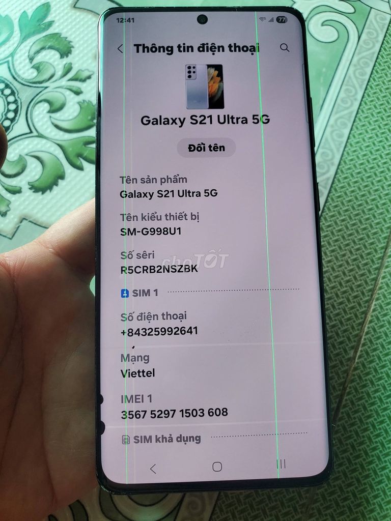 Samsung Galaxy S21 Ultra 12GB/128GB Màn hình lỗi. Mua bán Điện thoại tại Quận 5 Tp Hồ Chí Minh được đăng bởi Hội Đồ Điện Tử hình 1