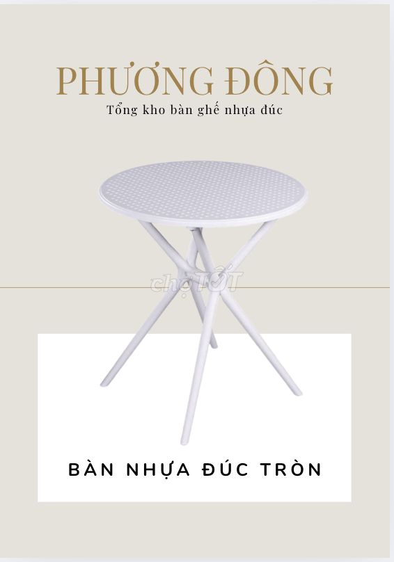 BÀN NHỰA ĐÚC MẶT TRÒN