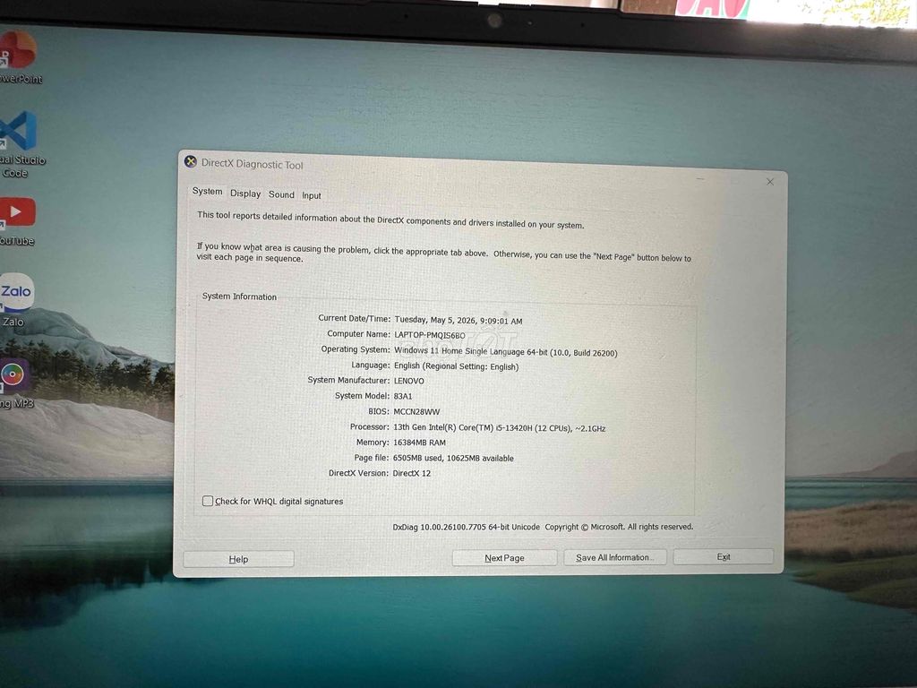 Lenovo 83A1 i5-13420H 16GB/500GB. Mua bán Laptop tại Thành phố Biên Hòa Đồng Nai được đăng bởi Long Hưng hình 1