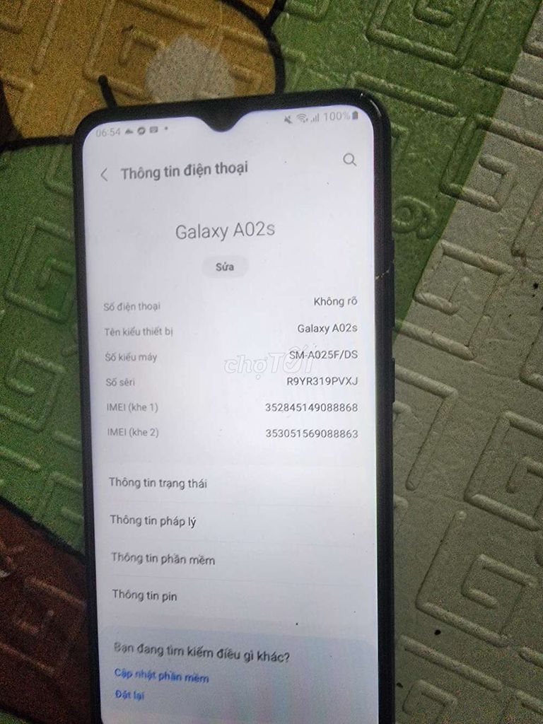 Samsung Galaxy A02s 64GB Xanh. Mua bán Điện thoại tại Quận Nam Từ Liêm Hà Nội được đăng bởi Lam Quang hình 1