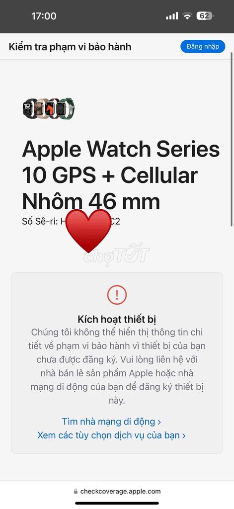 Apple Watch Series 10/46MM Nhôm Màu Jet Black New