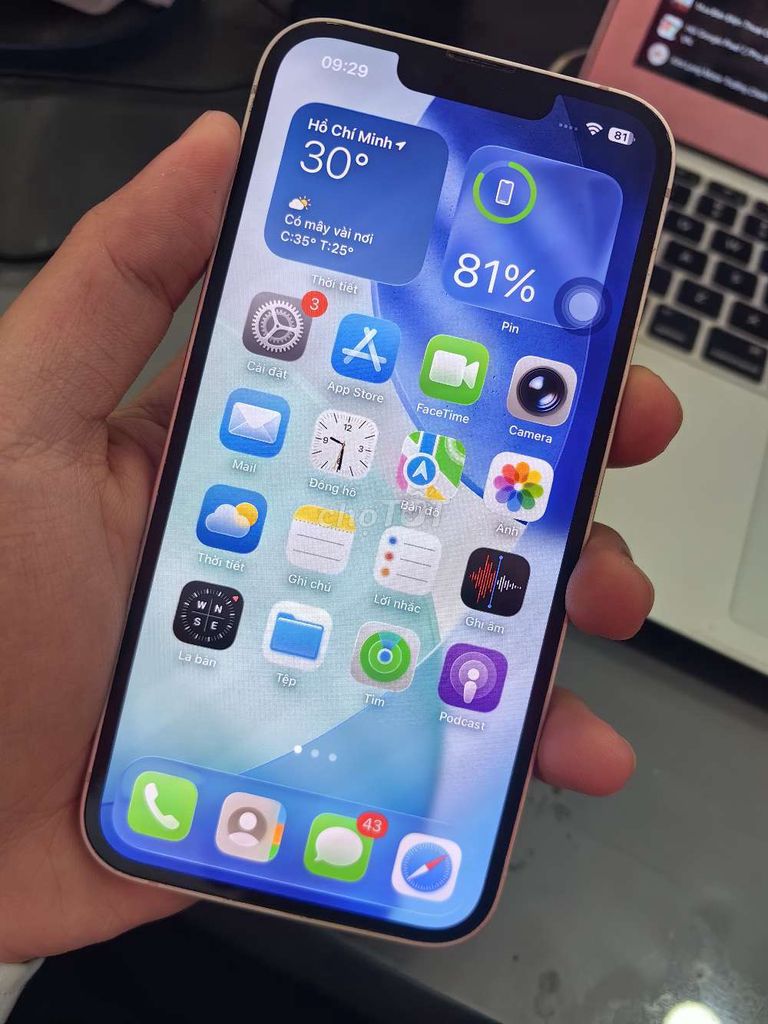 Apple iPhone 13 256GB Hồng Đã sử dụng. Mua bán Điện thoại tại Huyện Bình Chánh Tp Hồ Chí Minh được đăng bởi Huỳnh Tấn Hậu hình 1