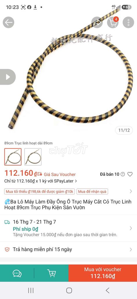 Trục máy cắt cỏ Kim loại 89cm Đen, vàng. Mua bán Đồ thể thao, Dã ngoại tại Thị xã Bến Cát Bình Dương được đăng bởi Nguyễn Châm hình 1