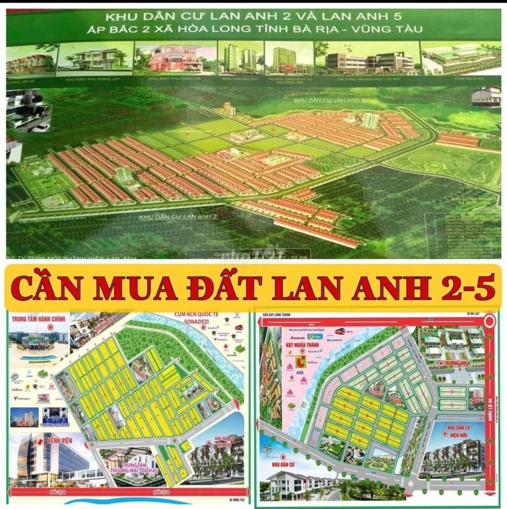 CẦN GẤP 3 NỀN LAN ANH 2 VÀ 5, HÒA LONG, BÀ RỊA. LH ***