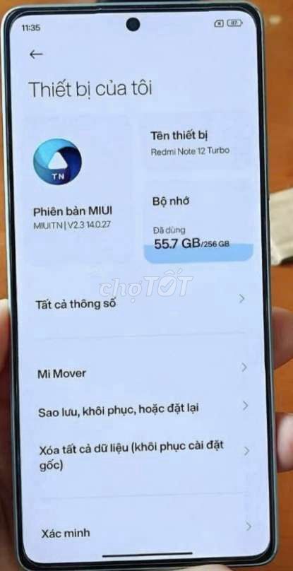 Xiaomi Redmi Note 12 Turbo 256GB. Mua bán Điện thoại tại Huyện Gia Lâm Hà Nội được đăng bởi Văn Nguyên hình 1