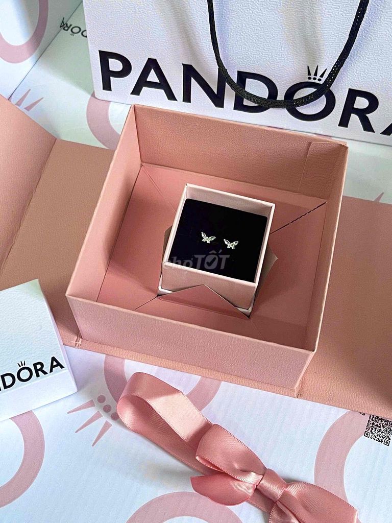 Bông tai bướm Pandora New + Box quà và Túi giấy. Mua bán Phụ kiện thời trang khác tại Quận Gò Vấp Tp Hồ Chí Minh được đăng bởi My hình 1