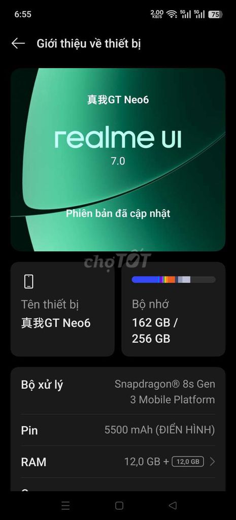 Realme GT Neo6 12GB/256GB. Mua bán Điện thoại tại Thị xã Bến Cát Bình Dương được đăng bởi Mr An hình 1