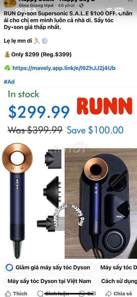 Máy sấy tóc Dyson Supersonic Xanh/Đồng. Mua bán Nội thất, đồ gia dụng khác tại Quận 7 Tp Hồ Chí Minh được đăng bởi au kim chi hình 1