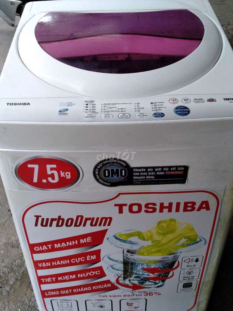 Máy giặt Toshiba 7,5kg đang dùng,bảo hành 6 tháng