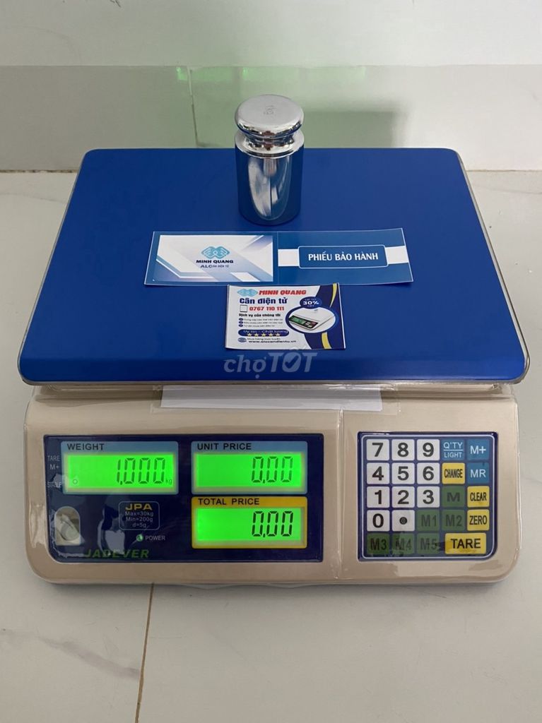 Cân điện tử Minh Quang JPA 30kg Xanh, Kem. Mua bán Đồ chuyên dụng, Giống nuôi trồng tại Thành phố Buôn Ma Thuột Đắk Lắk được đăng bởi CÂN MINH QUANG hình 1