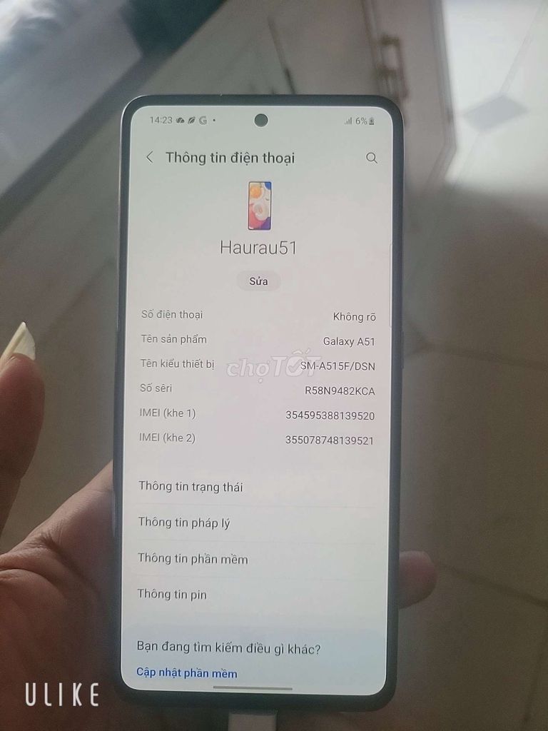 Samsung Galaxy A51 128GB Xanh ngọc. Mua bán Điện thoại tại Thành phố Thuận An Bình Dương được đăng bởi Nguyễn Minh Tâm hình 1