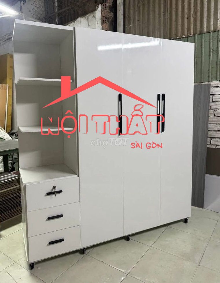 Tủ quần áo Nhựa Trắng 1m8x1m45. Mua bán Tủ, kệ gia đình tại Thành phố Thủ Đức Tp Hồ Chí Minh được đăng bởi Nội thất giá xưởng hình 1