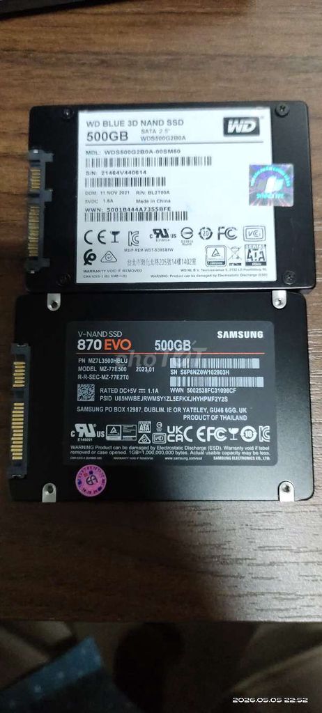 Ổ cứng SSD WD Blue 3D NAND 500GB. Mua bán Linh kiện (RAM, Card...) tại Huyện Tiên Du Bắc Ninh được đăng bởi Tên chưa cung cấp hình 1