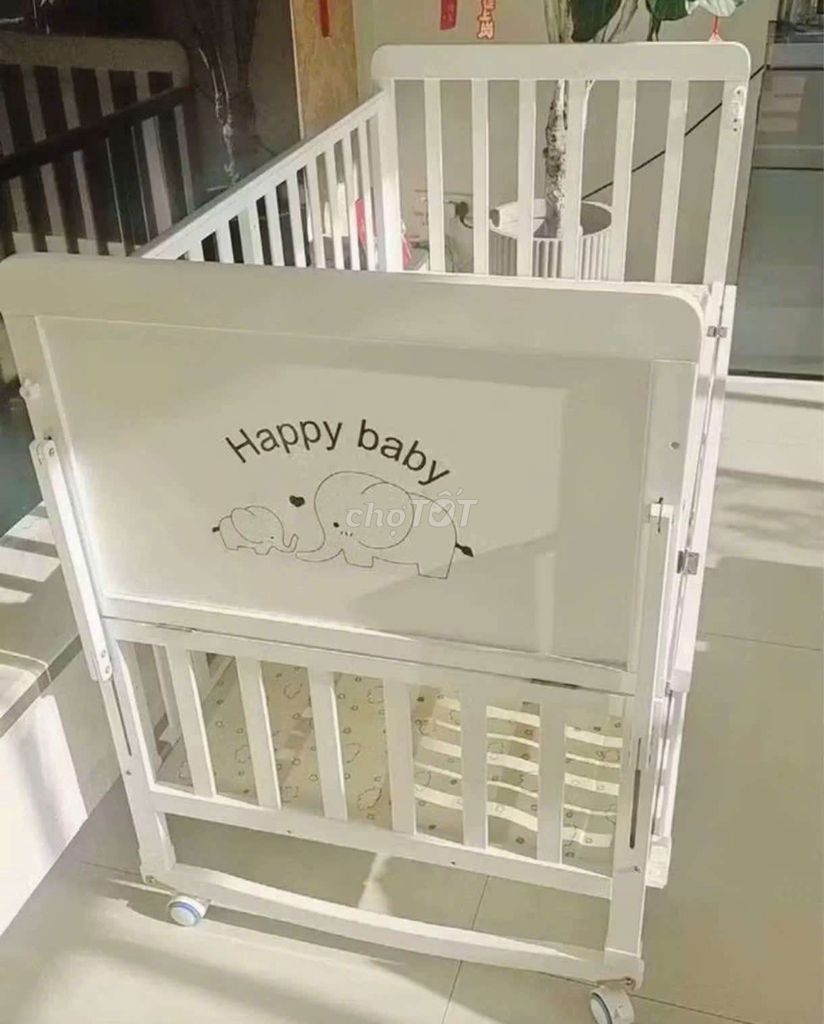Cũi Gỗ Trắng Em Bé 120x70x90 2 tầng. Mua bán Mẹ và bé tại Huyện Thanh Trì Hà Nội được đăng bởi Thu Trang hình 1