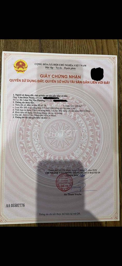 Bán đất mặt tiền đường số 19, khu Chợ Việt Kiều, xã Tân Thông Hội (cũ)