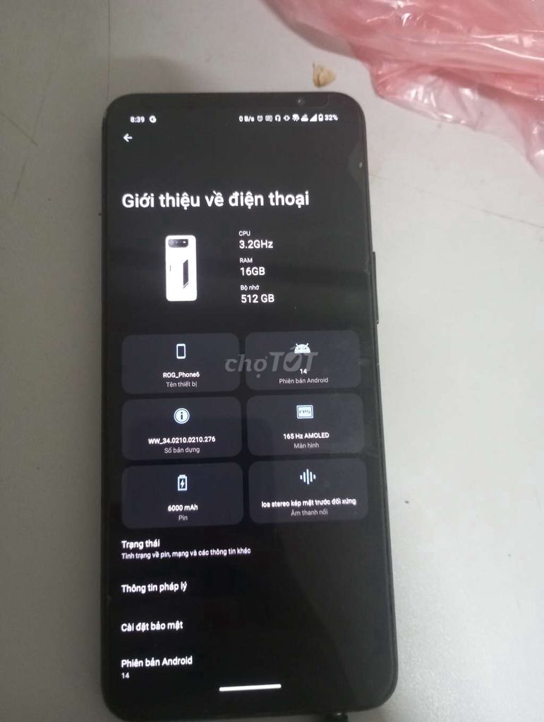 ROG Phone 6 512GB Trắng. Mua bán Điện thoại tại Huyện Việt Yên Bắc Giang được đăng bởi Nguyen Khoi hình 1