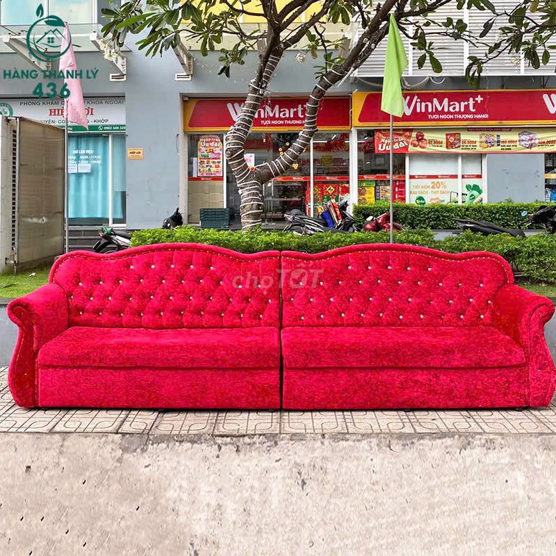 Băng Sofa Nhung Màu Đỏ Sang Trọng Thanh Lý Giá Rẻ