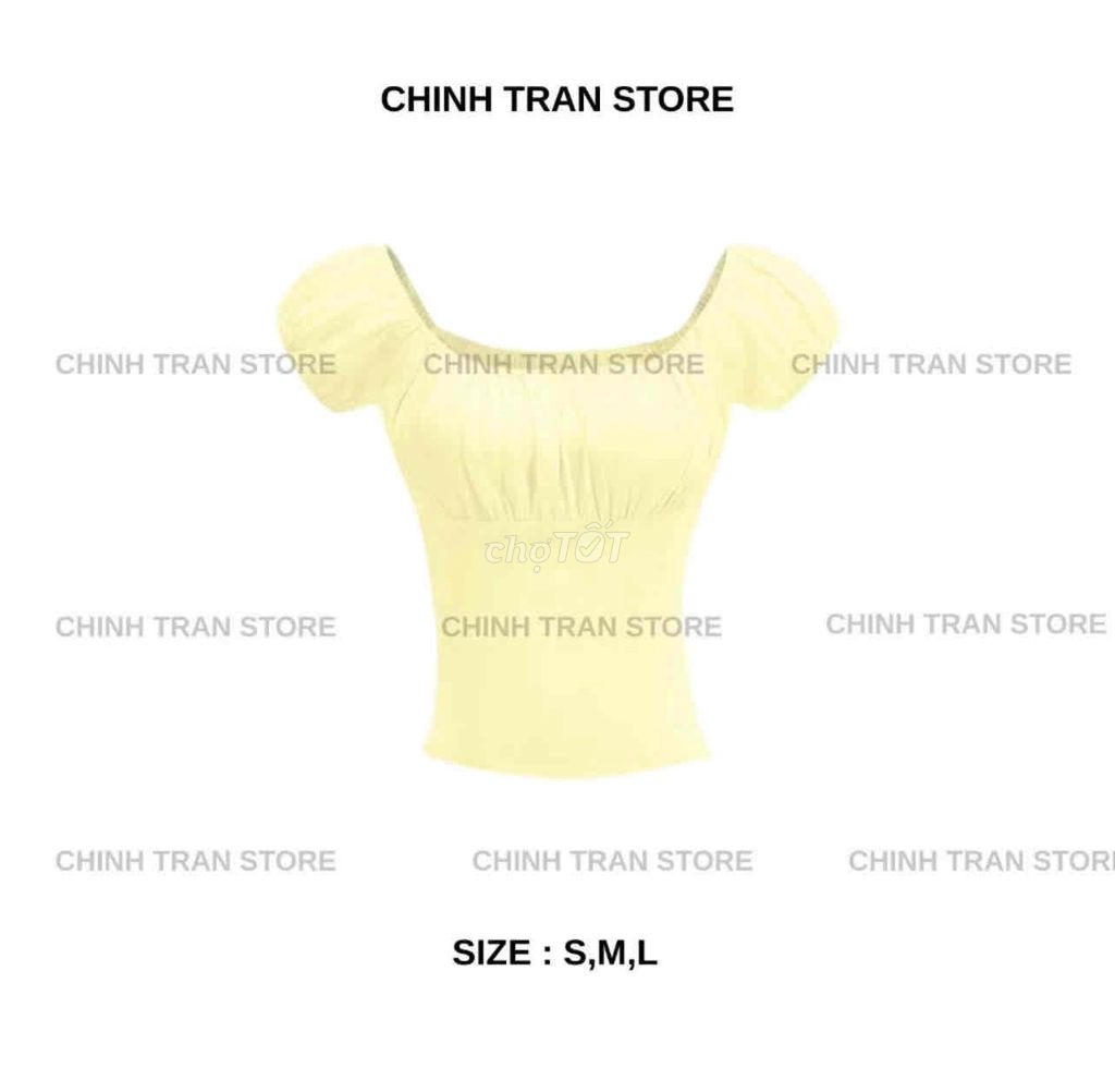 Áo Nữ Vàng nhạt Tay bồng nhún ngực. Mua bán Quần áo tại Quận 4 Tp Hồ Chí Minh được đăng bởi pass đồ hình 1