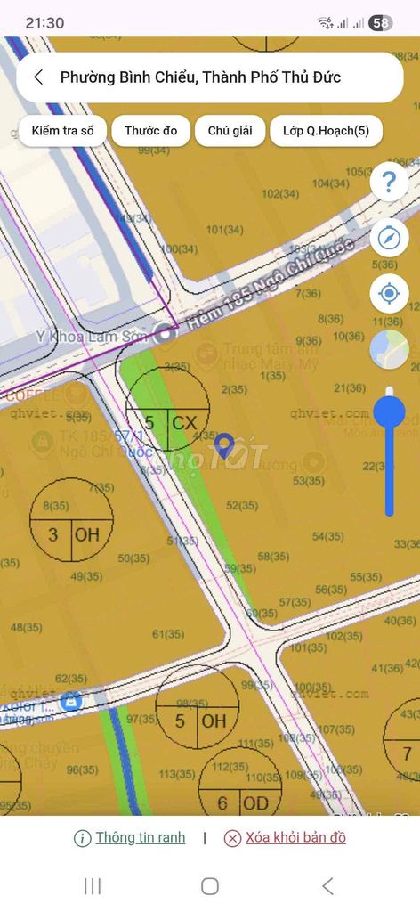 Đất thổ cư 57m2 kdc phân lô gần chợ Đầu Mối