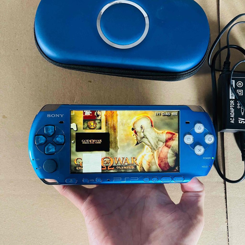 Sony Psp 3000 Blue Fullgame ( Tặng full phụ kiện)