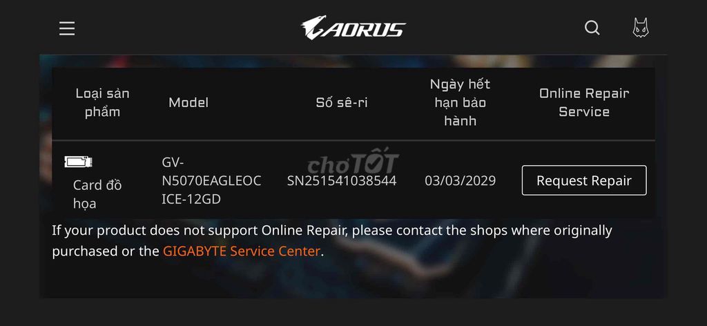 Card đồ họa GIGABYTE GeForce RTX 5070. Mua bán Linh kiện (RAM, Card...) tại Quận Thốt Nốt Cần Thơ được đăng bởi Phúc Nguyễn hình 1