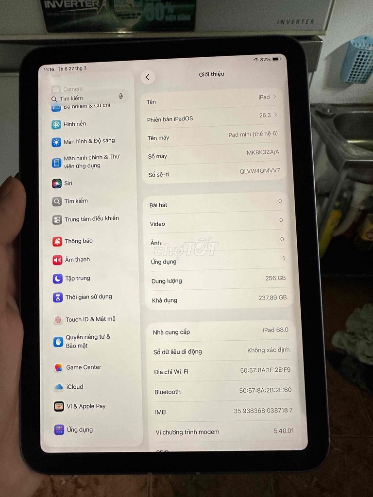 Apple iPad mini 6 256GB Tím. Mua bán Máy tính bảng tại Quận 7 Tp Hồ Chí Minh được đăng bởi Hoàng Oanh hình 1