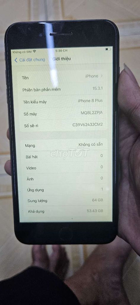 Iphone 8Plus 64GB đen, màn LK