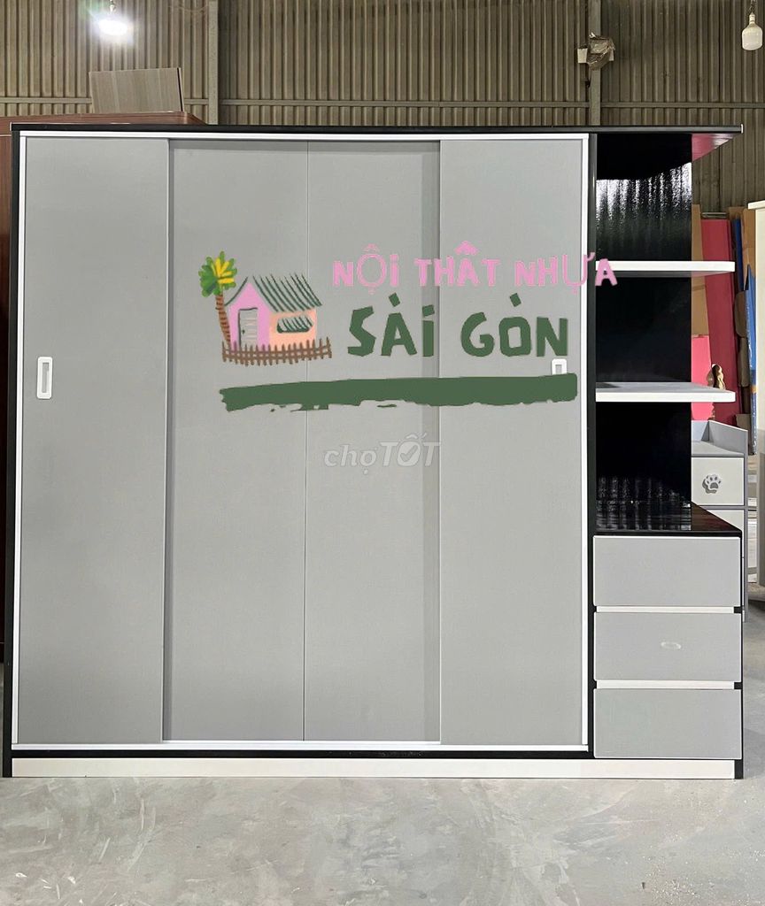 Tủ quần áo Nhựa Đài Loan Xám 1m8x1m85 Mới. Mua bán Tủ, kệ gia đình tại Huyện Cần Giuộc Long An được đăng bởi Nội thất giá xưởng hình 1
