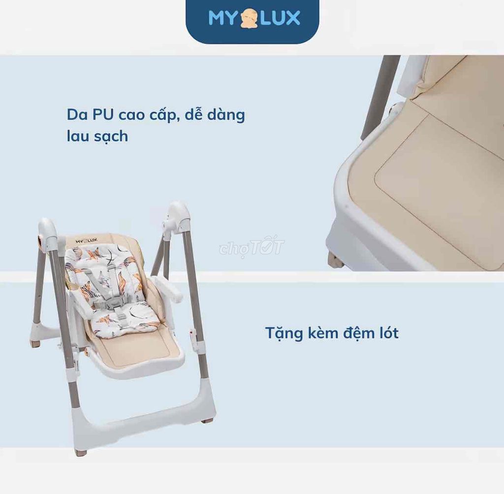 Ghế ăn dặm MYLUX Da PU Kem Trẻ em. Mua bán Mẹ và bé tại Thành phố Dĩ An Bình Dương được đăng bởi Tố Nguyên hình 1