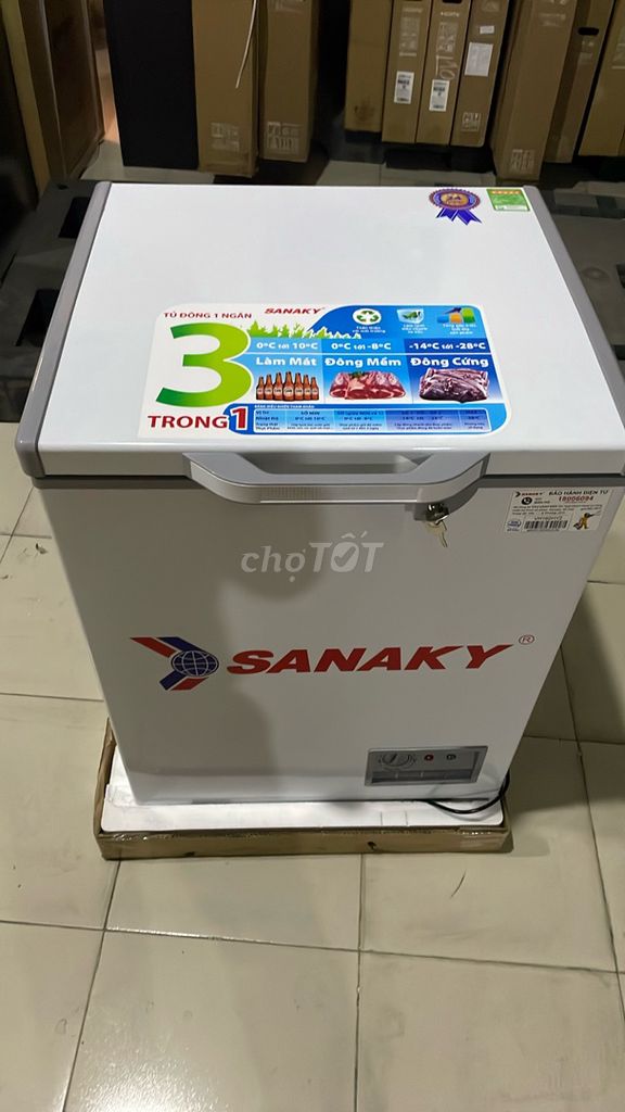 Tủ đông Sanaky VH162HY2 100 lít Trắng Mới. Mua bán Tủ lạnh tại Thành phố Vĩnh Long Vĩnh Long được đăng bởi Chú Khải Duy hình 1