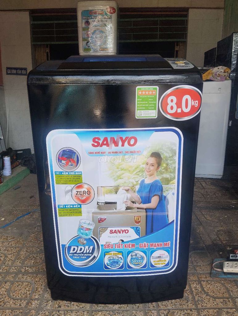 Máy giặt Sanyo 8kg Đen Đã sử dụng. Mua bán Máy giặt tại Huyện Lấp Vò Đồng Tháp được đăng bởi Hiếu hình 1