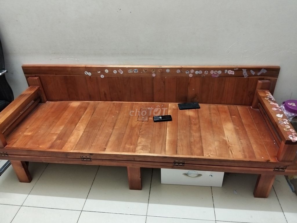 Giường gấp gỗ màu Nâu. Mua bán Giường, chăn ga gối nệm tại Huyện Thanh Trì Hà Nội được đăng bởi Hoa Tran hình 1