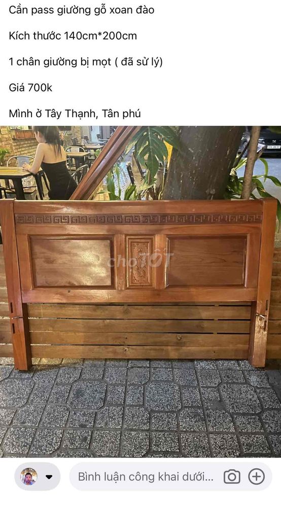 Giường Gỗ xoan đào 140cm*200cm đã qua sử dụng. Mua bán Giường, chăn ga gối nệm tại Quận Tân Phú Tp Hồ Chí Minh được đăng bởi Thu Hồng hình 1