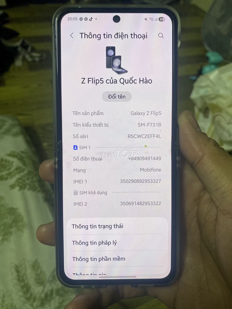 Samsung Z Flip5 Đen Màn đốm, trầy. Mua bán Điện thoại tại Quận 8 Tp Hồ Chí Minh được đăng bởi Huỳnh Quốc Hào hình 1