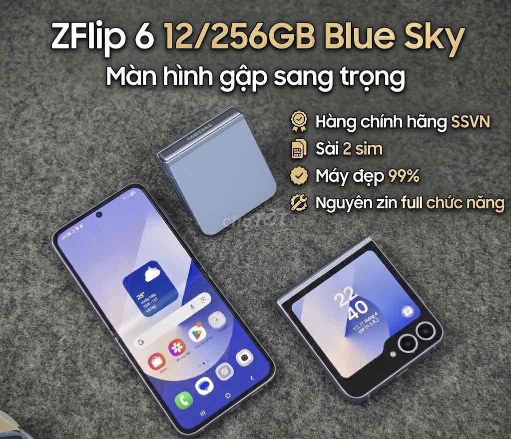 Samsung ZFlip 6 256GB Xanh 99% mới. Mua bán Điện thoại tại Quận Ninh Kiều Cần Thơ được đăng bởi SUN APPLE STORE hình 1