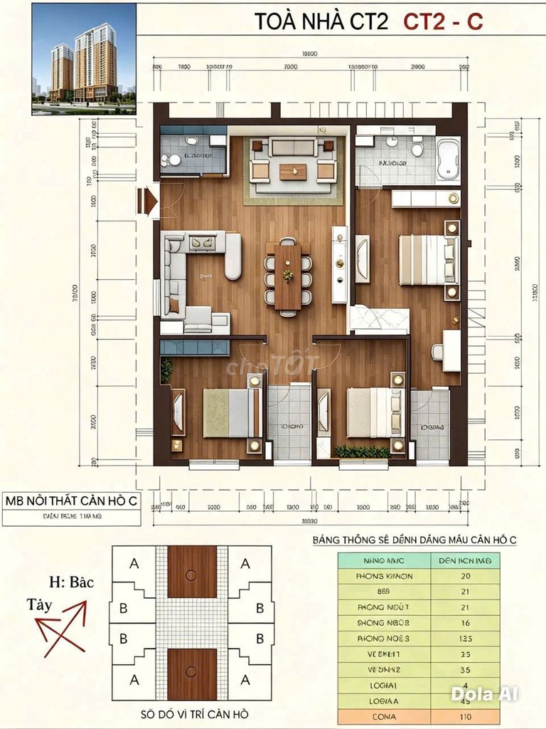 3-комнатная квартира в ЖК C14 Bo Cong An