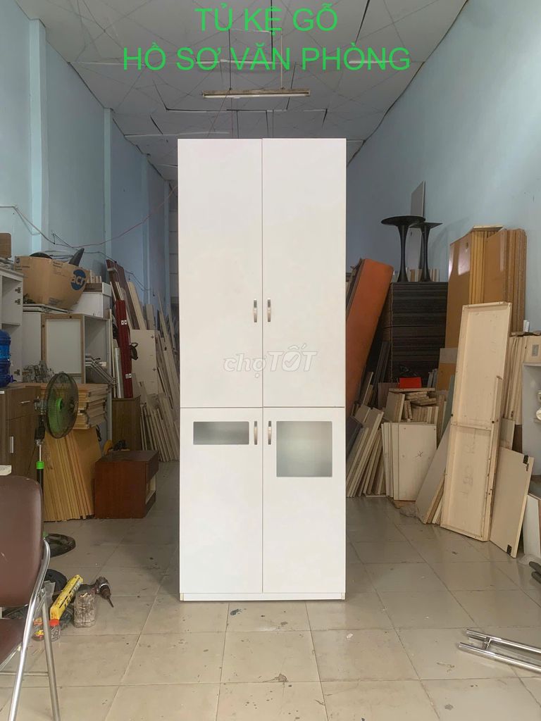 Tủ hồ sơ văn phòng gỗ MFC Trắng. Mua bán Đồ dùng văn phòng tại Quận Bình Tân Tp Hồ Chí Minh được đăng bởi Hưng Vương hình 1